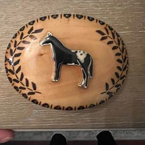 Vintage horse belt buckle